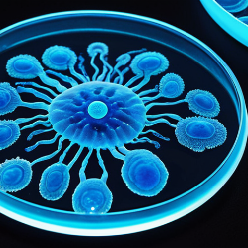 **

Prompt: Bioluminescent bacteria painting, abstract, glowing, petri dish canvas, science meets art, ethereal, close-up detail.

**