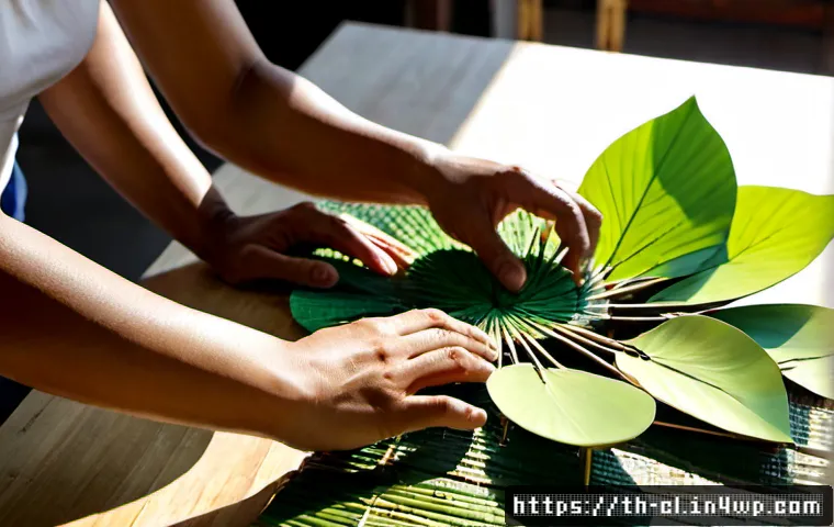 생체모방 예술의 매체 사용 - Photorealistic Thai contemporary artist in a sunlit Bangkok studio assembling a biomimetic sculpture...