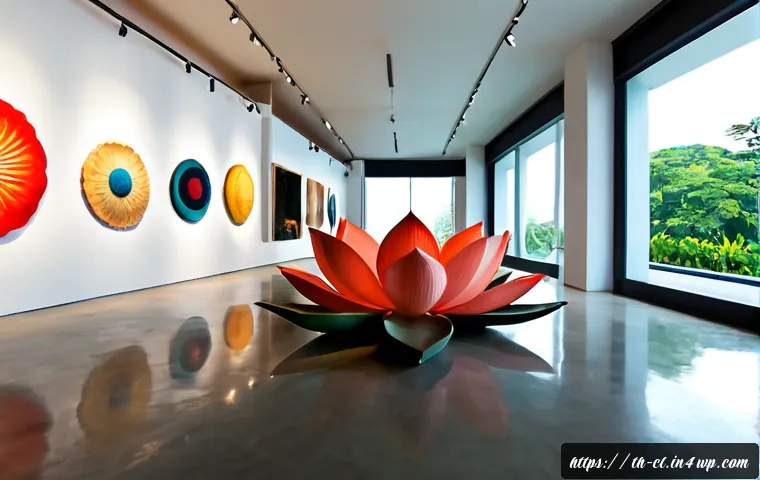 Home 17 생체모방 예술의 전시 기획 전략 - Photorealistic contemporary art gallery in Bangkok, thoughtfully curated biomimicry exhibition, a la...